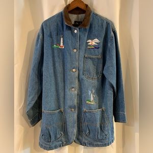 Vintage Eastwest‎ Denim Jacket Embroidered Costal